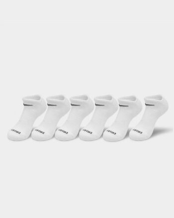 Носки Nike Everyday Plus Cushioned Training No-Show Socks SX6898-100, белые, 6 пар
