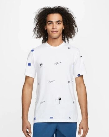 Футболка чоловіча Nike 12 Mo Logo Aop Tee DN5246-100 біла