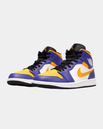 Кросівки чоловічі Jordan 1 Mid DQ8426-517 весна-осінь шкіра фіолетово-жовті