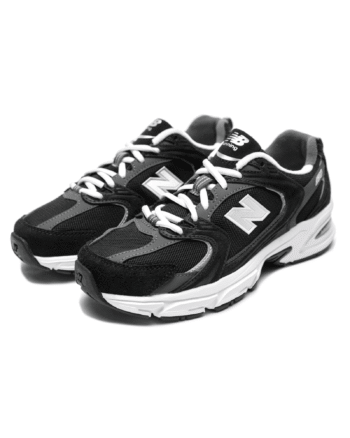 Кроссовки мужские New Balance 530 MR530CC весна-лето замша текстиль сетка черно-серые