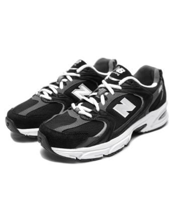 Кроссовки мужские New Balance 530 MR530CC весна-лето замша текстиль сетка черно-серые