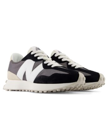 Кроссовки мужские New Balance 327 U327FE весна-лето замша текстиль черно-серые