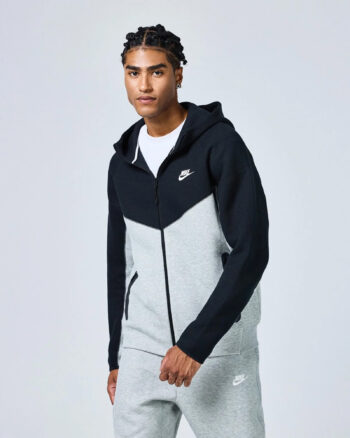 Кофта мужская Nike Tech Fleece Fz Wr Hoodie FB7921-064 серая черная