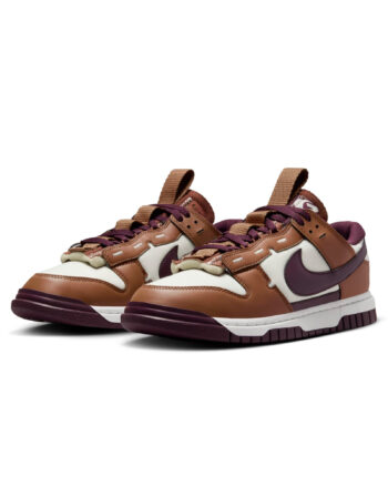 Кроссовки мужские Nike Dunk Low Jumbo FQ8248-200 весна-осень кожа текстиль коричнево-белые